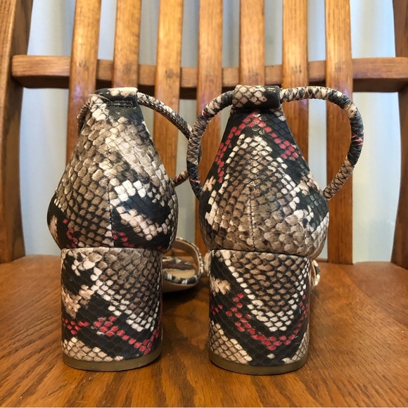 🌈 6/$60, Steve Madden, Ibbie, Snake Print Sandal, Brown/Red, Size 8.5 - Picture 7 of 11